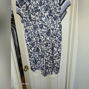 Floral Blue and White Romper